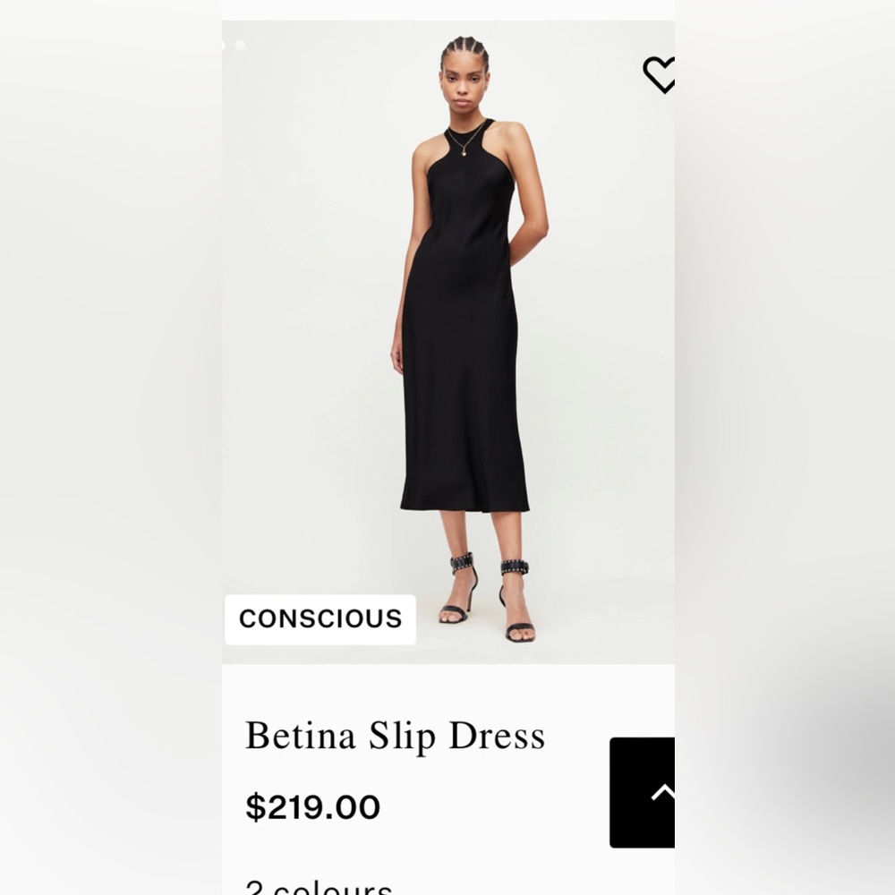 Elegant Black Slip Dress All Saints Sample Size Small